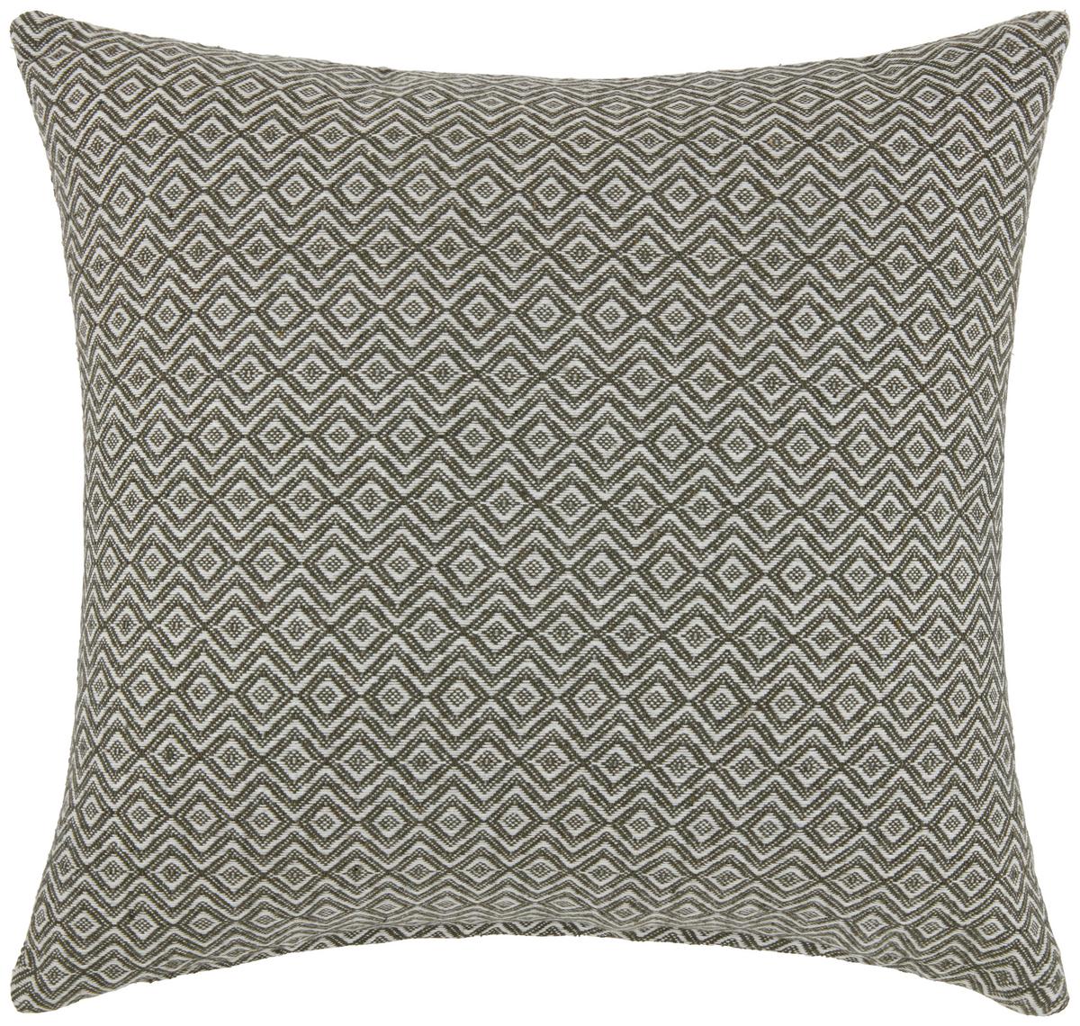 Zierkissen Dobby Raute in Grün/Weiß ca. 45x45cm - Weiß/Grün, Textil (45/45cm) - Premium Living