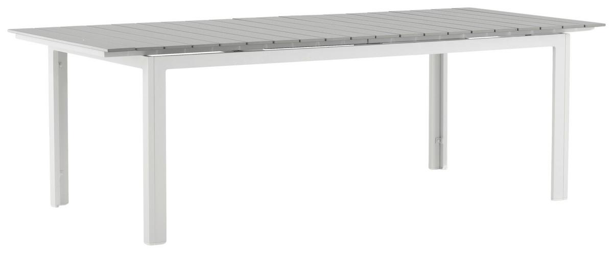 GARTENTISCH LEVELS - Weiß/Grau, KONVENTIONELL, Metall (229/100/75cm) - Gardenson