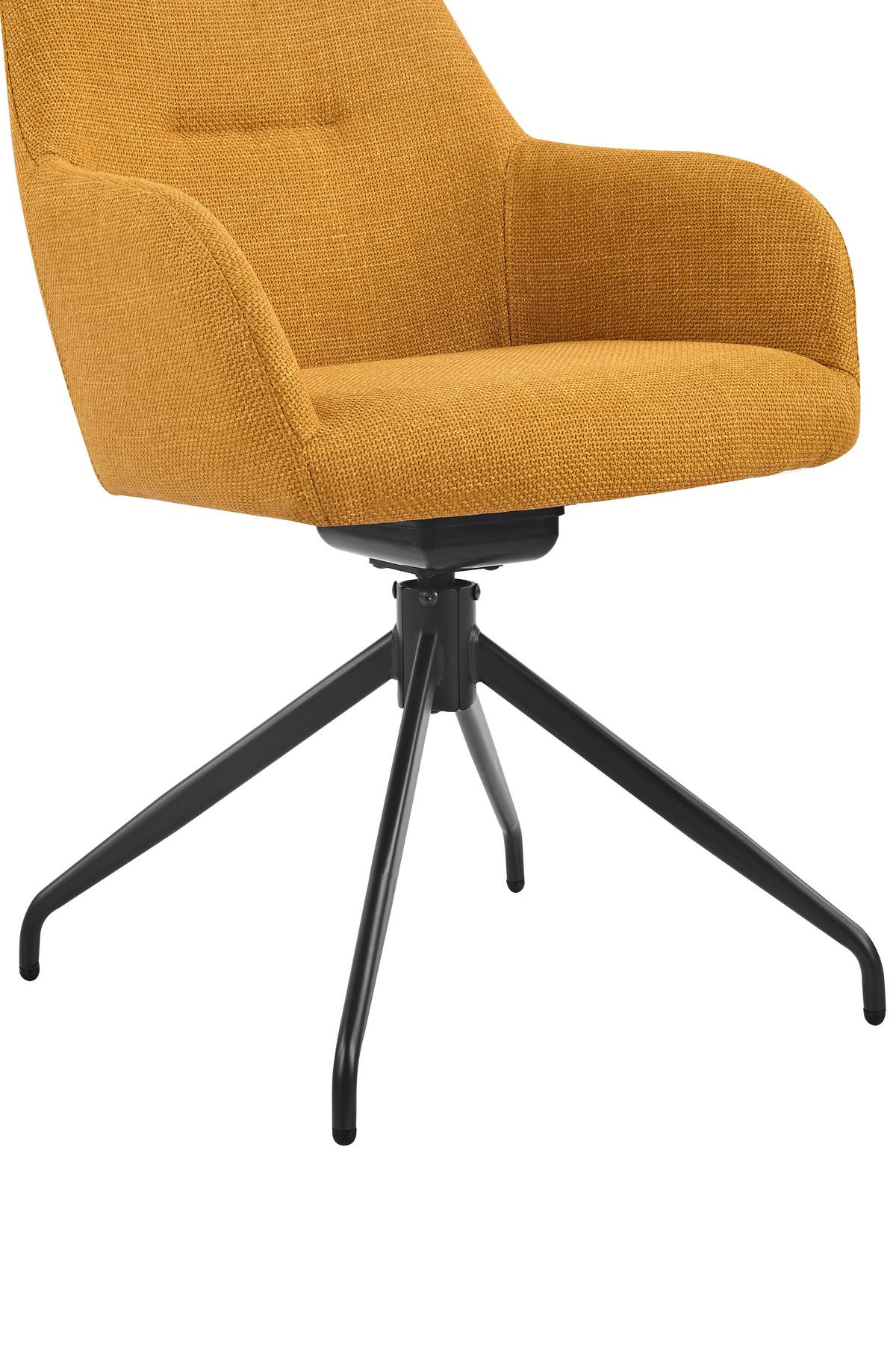 ARMLEHNSTUHL-SET TRIEST S 2ER-SET - Gelb/Schwarz, MODERN, Textil/Metall (56/83/60cm) - MID.YOU