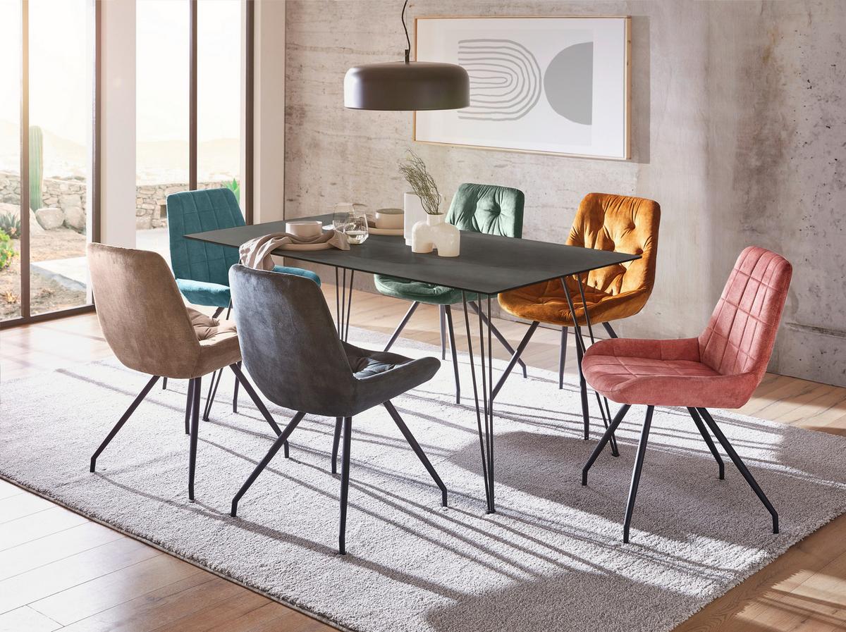 KRZESŁO ULI - czarny/kolor złoty, Design, metal/tkanina (51/88/66cm) - Novel