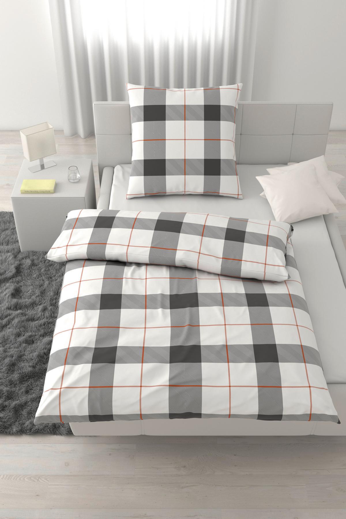 Bettwäsche Karolin Schwarz/Weiß/Gold ca.135x200cm - Goldfarben/Schwarz, KONVENTIONELL, Textil (135/200cm) - Mömax