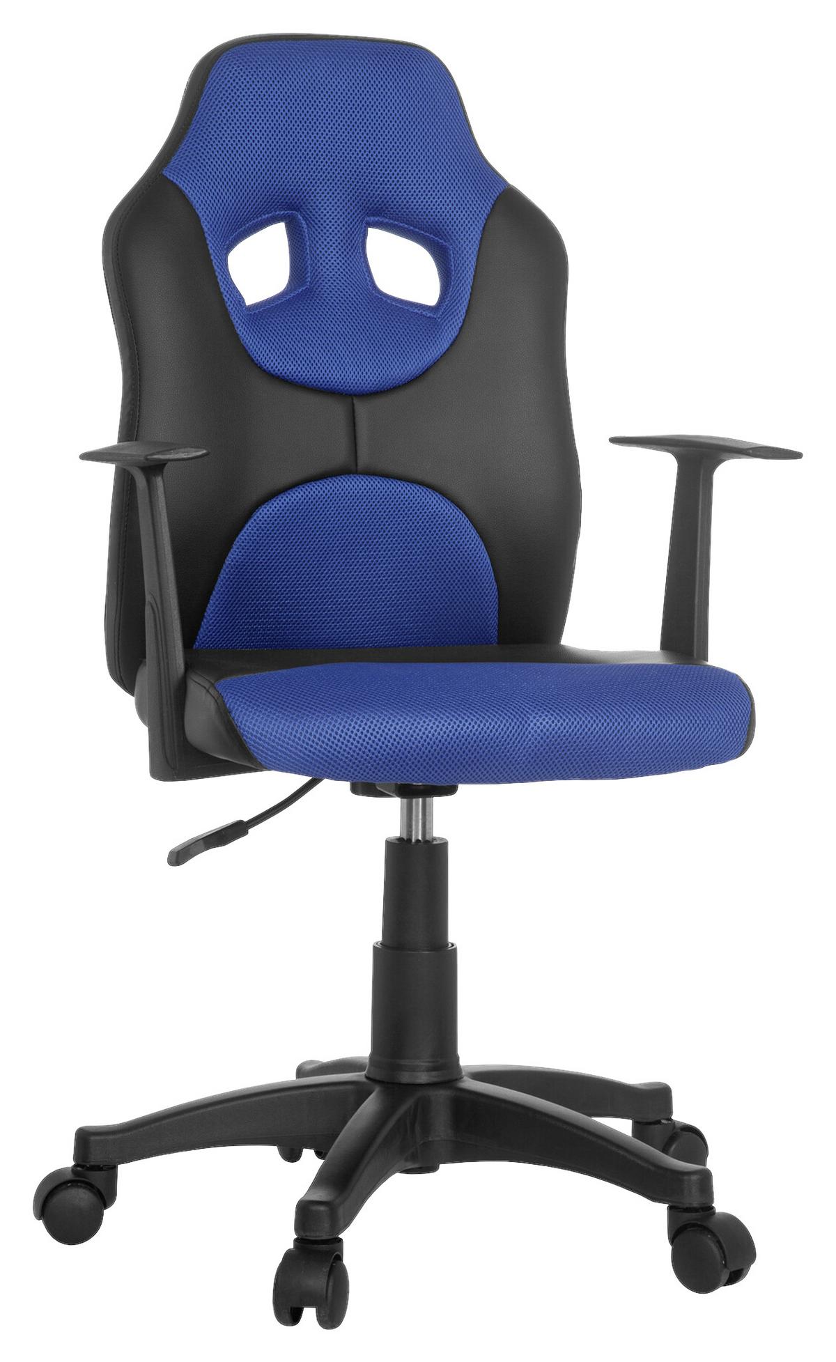 Mladinski Vrtljivi Stol Kid Racer Al, Črna, Modra - modra/črna, Basics, umetna masa (54/90-100/48cm) - MID.YOU