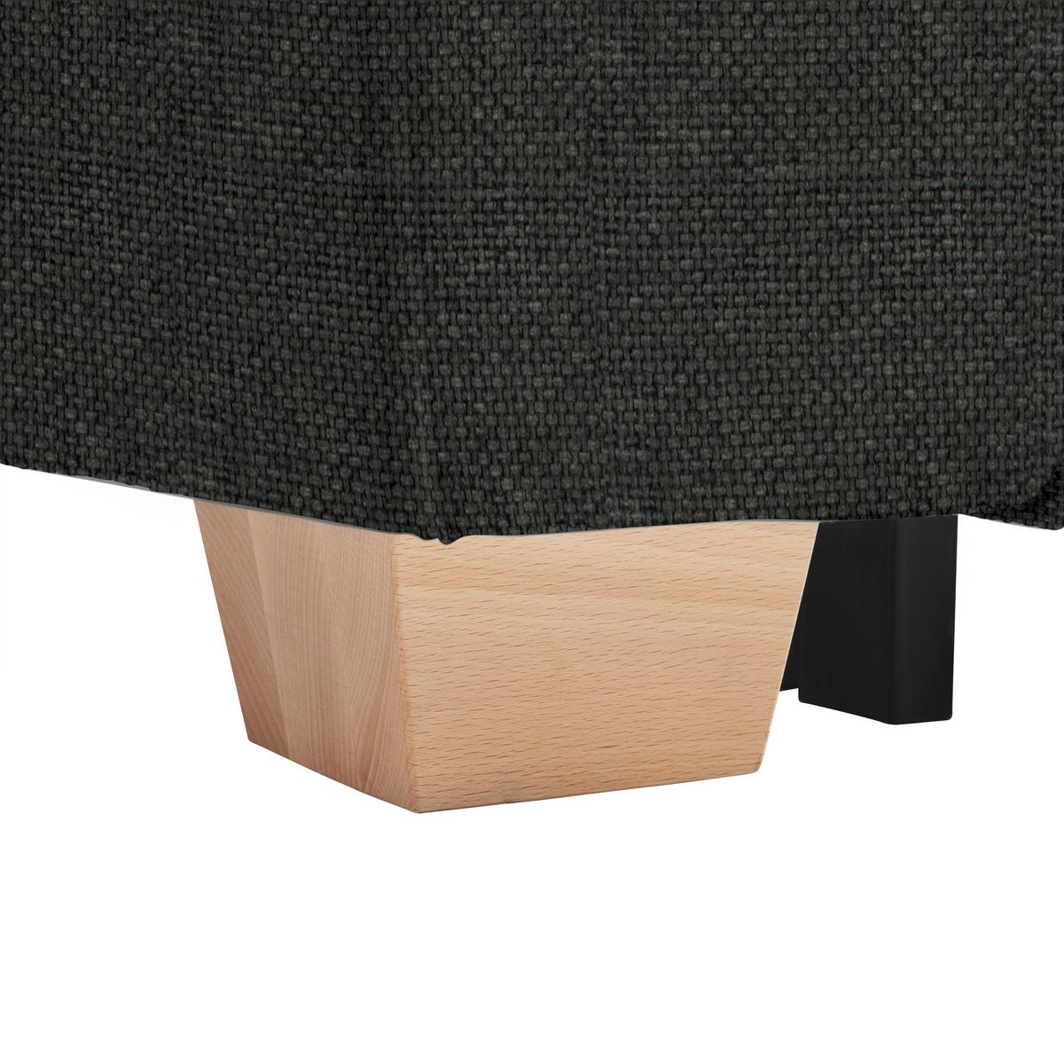 Wohnlandschaft Angelo Schwarz - Schwarz, MODERN, Holz/Holzwerkstoff (255/92/185cm) - Mömax