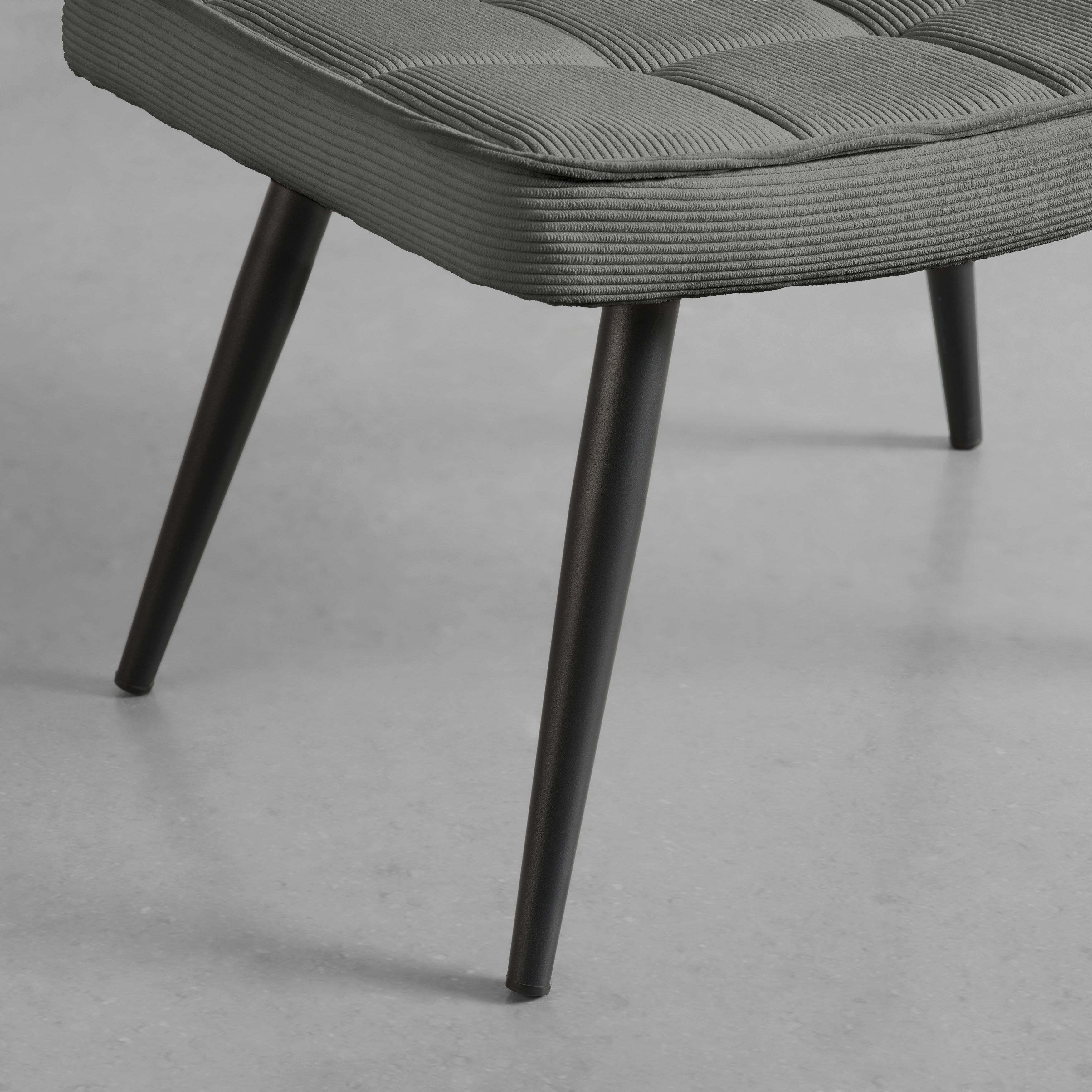 Hocker Gunvor Grau - Schwarz/Grau, MODERN, Holz/Textil (59,5/39/40cm) - Based