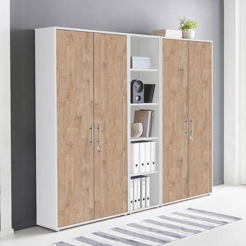 Aktenschrank Office Edition Sw Set 10 Weiß/Eichefarben - Eichefarben/Weiß, MODERN, Holzwerkstoff (212,9/185,6/33cm) - MID.YOU
