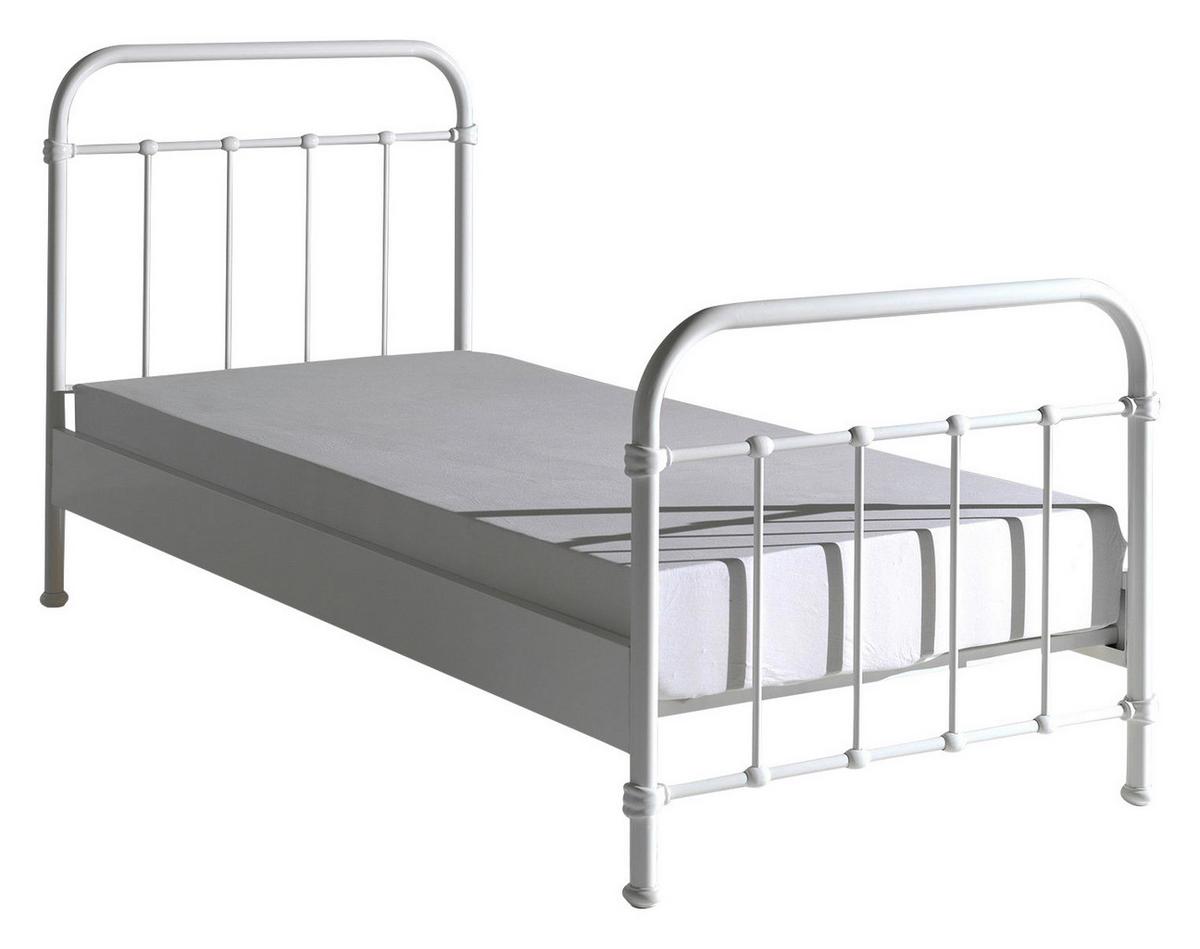 Kinder-/Juniorbett New York ca. 90x200 cm Weiß - Weiß, ROMANTIK / LANDHAUS, Holzwerkstoff/Metall (90/200cm) - MID.YOU