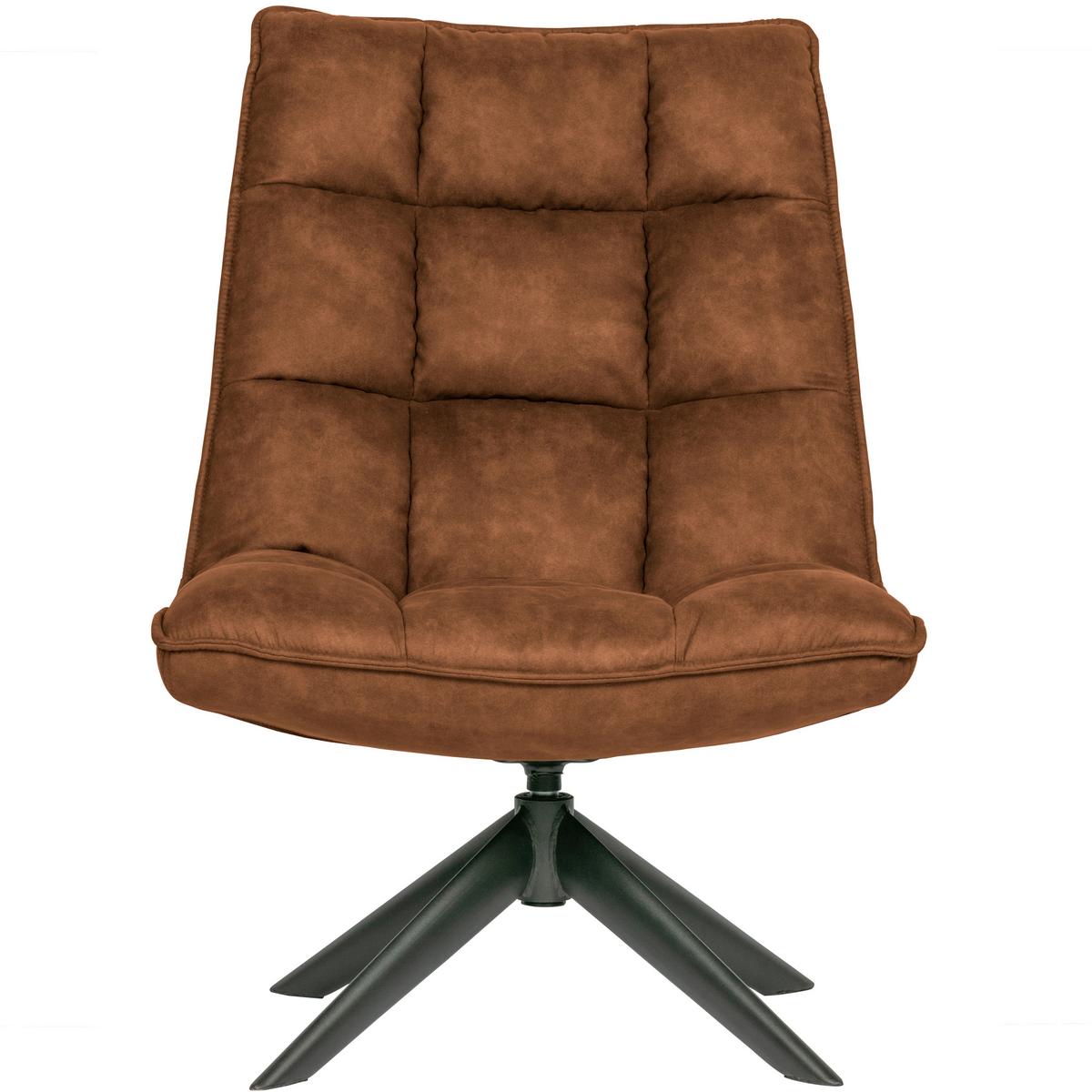 Sessel Jouke Cognac B: 70cm - Cognac/Schwarz, Design, Textil/Metall (70/97/85cm) - Livetastic