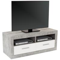 Element TV Malta - alb/gri, Modern, material pe bază de lemn (128/50/42cm) - Modern Living