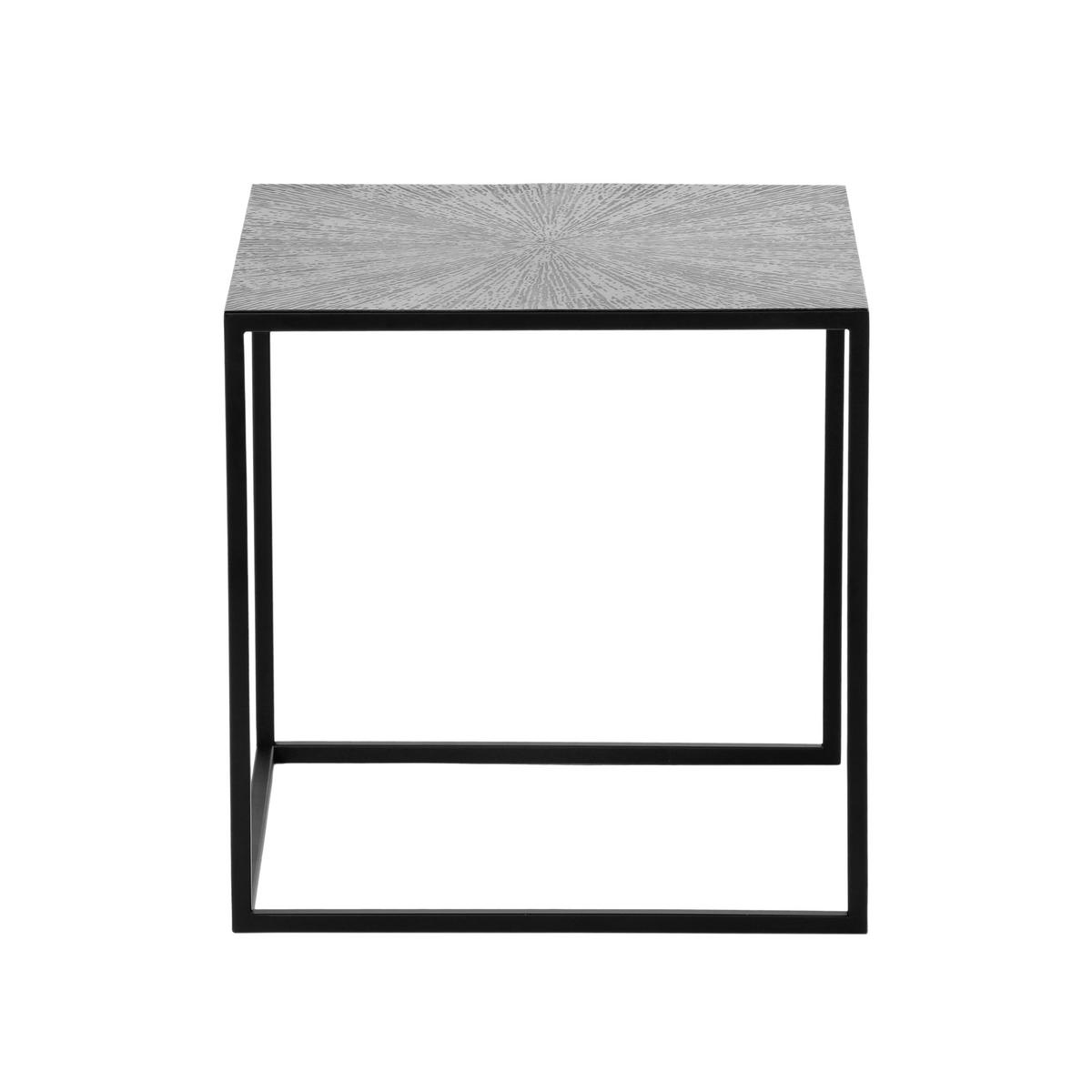 ZESTAW STOLIKÓW BOCZNYCH HIRA - kolor srebrny/czarny, Modern, metal (35-40/35-40/35-40cm)