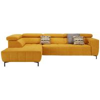 Wohnlandschaft Taragona in Gelb - Dunkelorange/Schwarz, Modern, Textil (201/295cm) - Premium Living