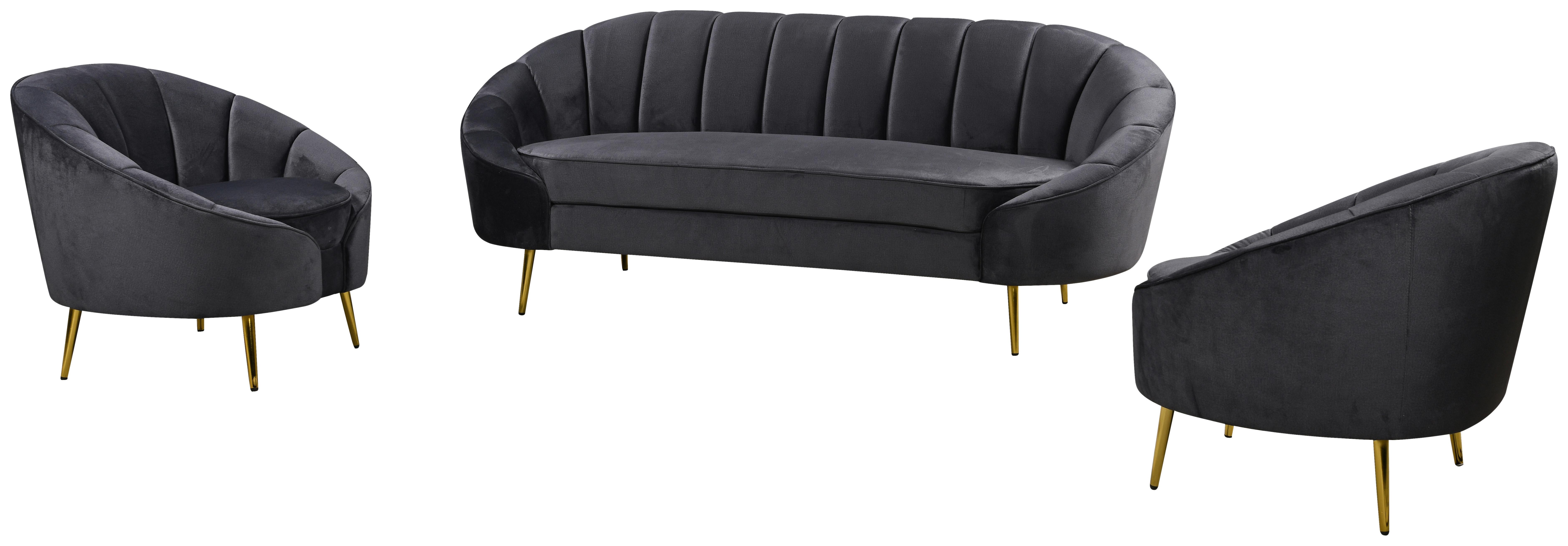 Trosed Stella, Temno Siva - temno siva/barve medenine, Design, kovina/tekstil (210/82/90cm) - Livetastic