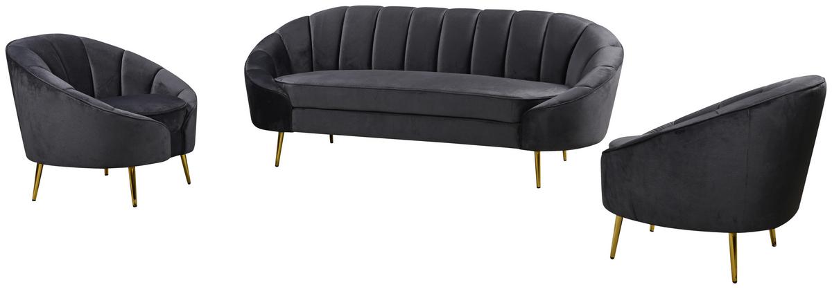 Trosed Stella, Temno Siva - temno siva/barve medenine, Design, kovina/tekstil (210/82/90cm) - Livetastic