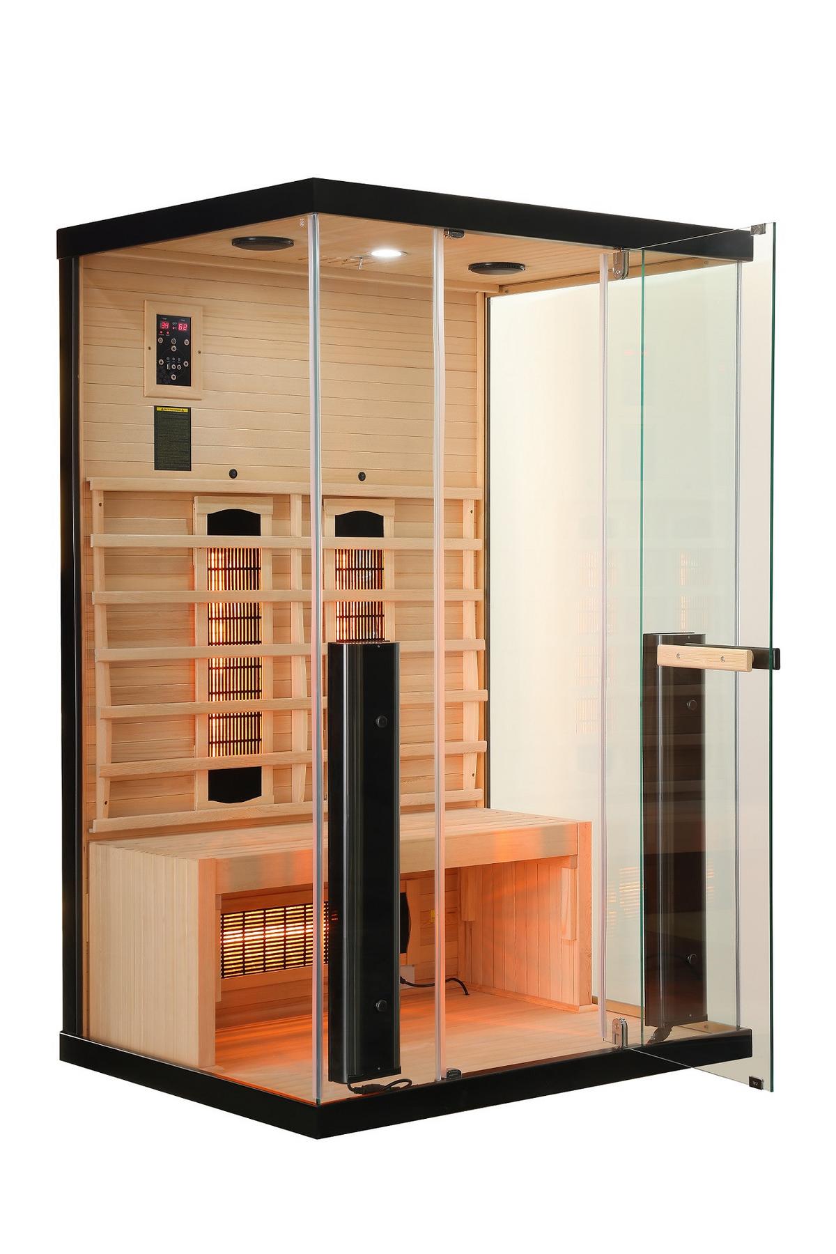Infrakabin 2 Személyes Billund 2 - natúr színű, Basics, Üveg/fa (125/190/100cm)