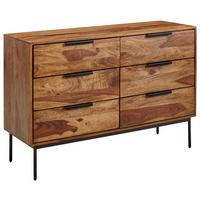 Komoda Wohnling, Pravi Les - črna/barve indijskega rožnega lesa, Design, kovina/les (117/80/42cm) - MID.YOU