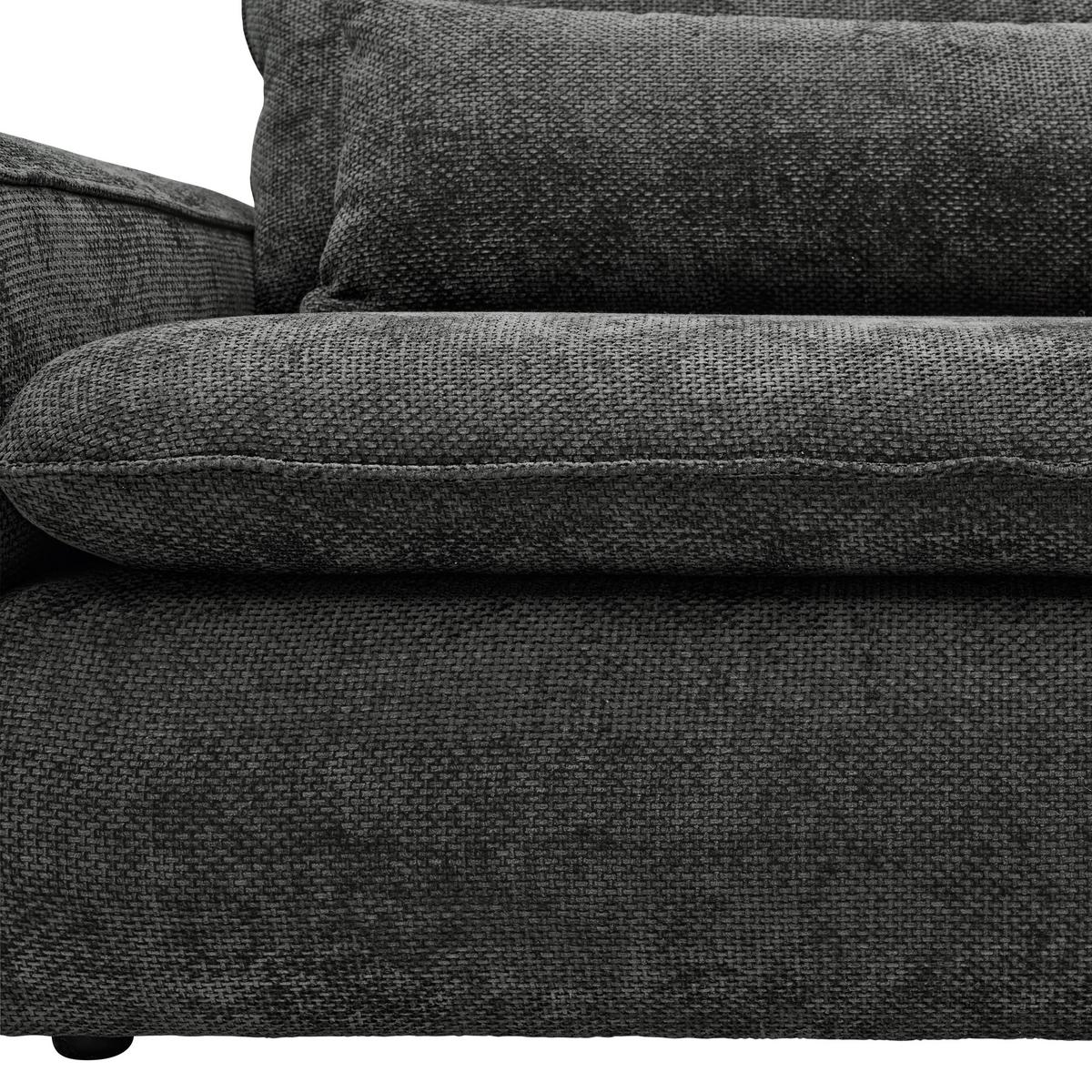 Wohnlandschaft Linz Schwarz - Schwarz, MODERN, Holzwerkstoff/Kunststoff (296/80/181cm) - Mömax