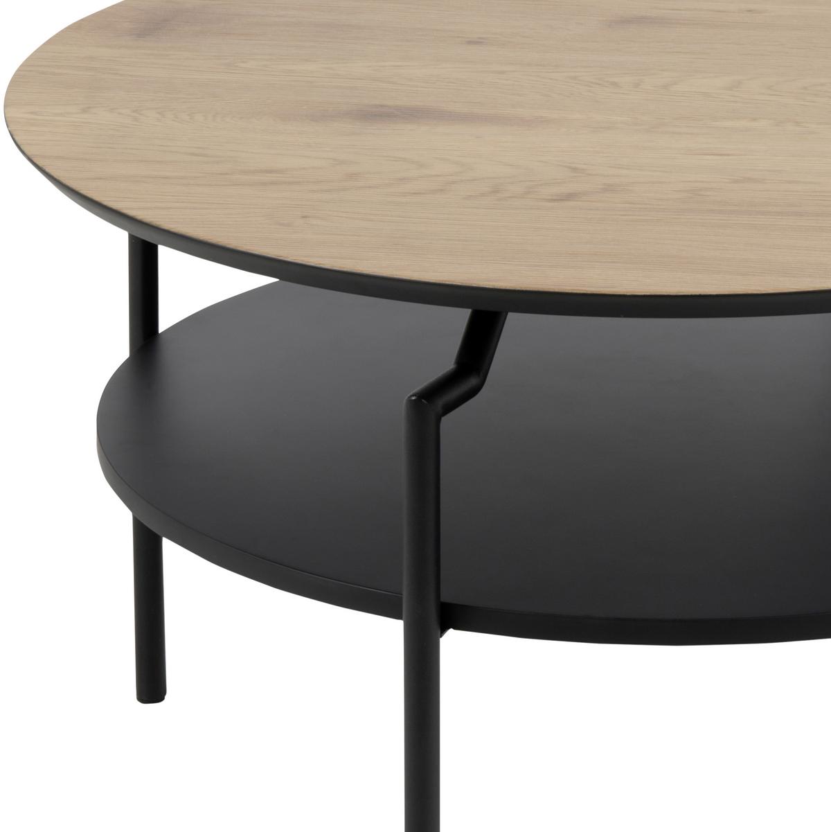 STOLIK KAWOWY GOLDINGTON - kolor dębowy/czarny, Trend, materiał drewnopochodny/metal (80/80/45cm) - Livetastic