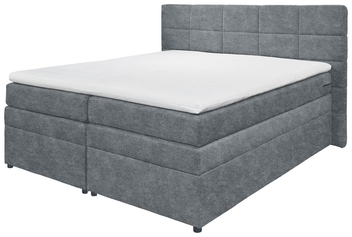 Boxspringbett Tacoma 3 inkl. Topper ca. 180x200cm Anthrazit - Anthrazit, KONVENTIONELL, Kunststoff/Textil (180/200cm) - MID.YOU