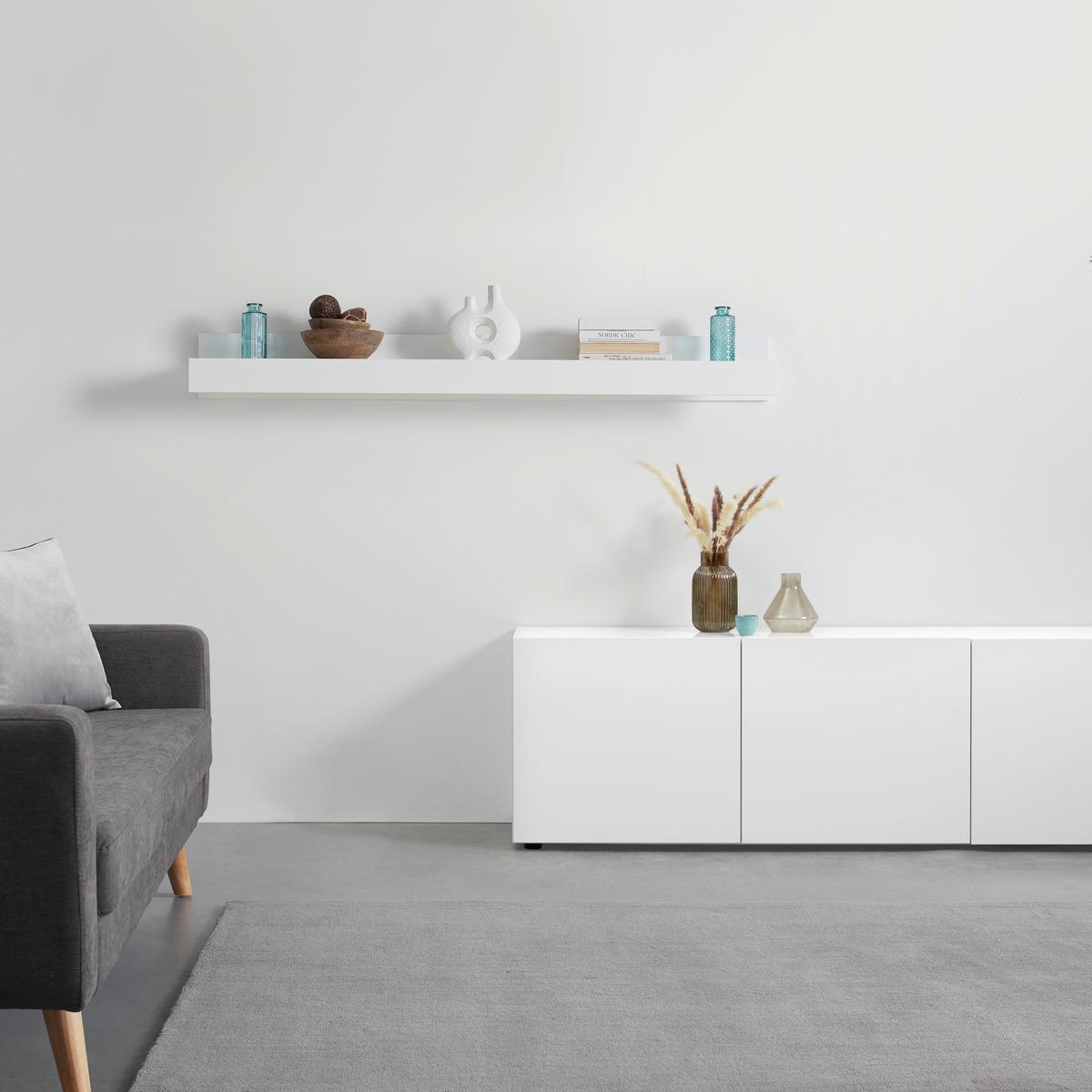 Wandboard Positano in Weiß HG - Weiß Hochglanz, MODERN, Holzwerkstoff (138/22/19cm) - Mömax