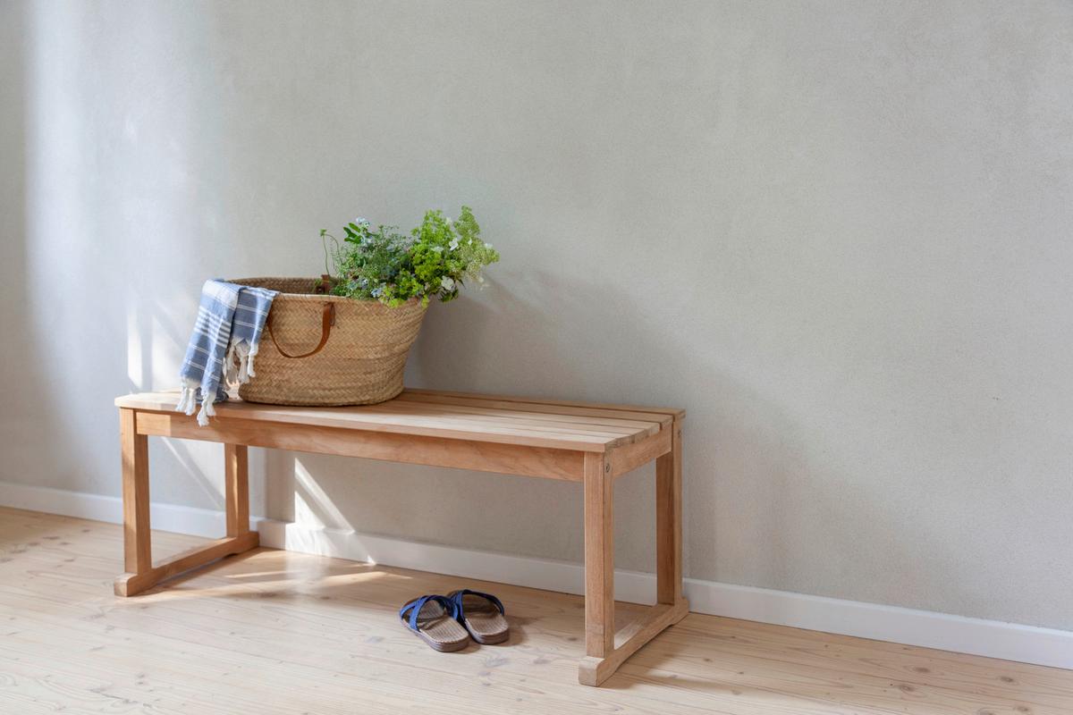 Sitzbank Vega - Teakfarben, Konventionell, Holz (150/43/40cm) - MID.YOU