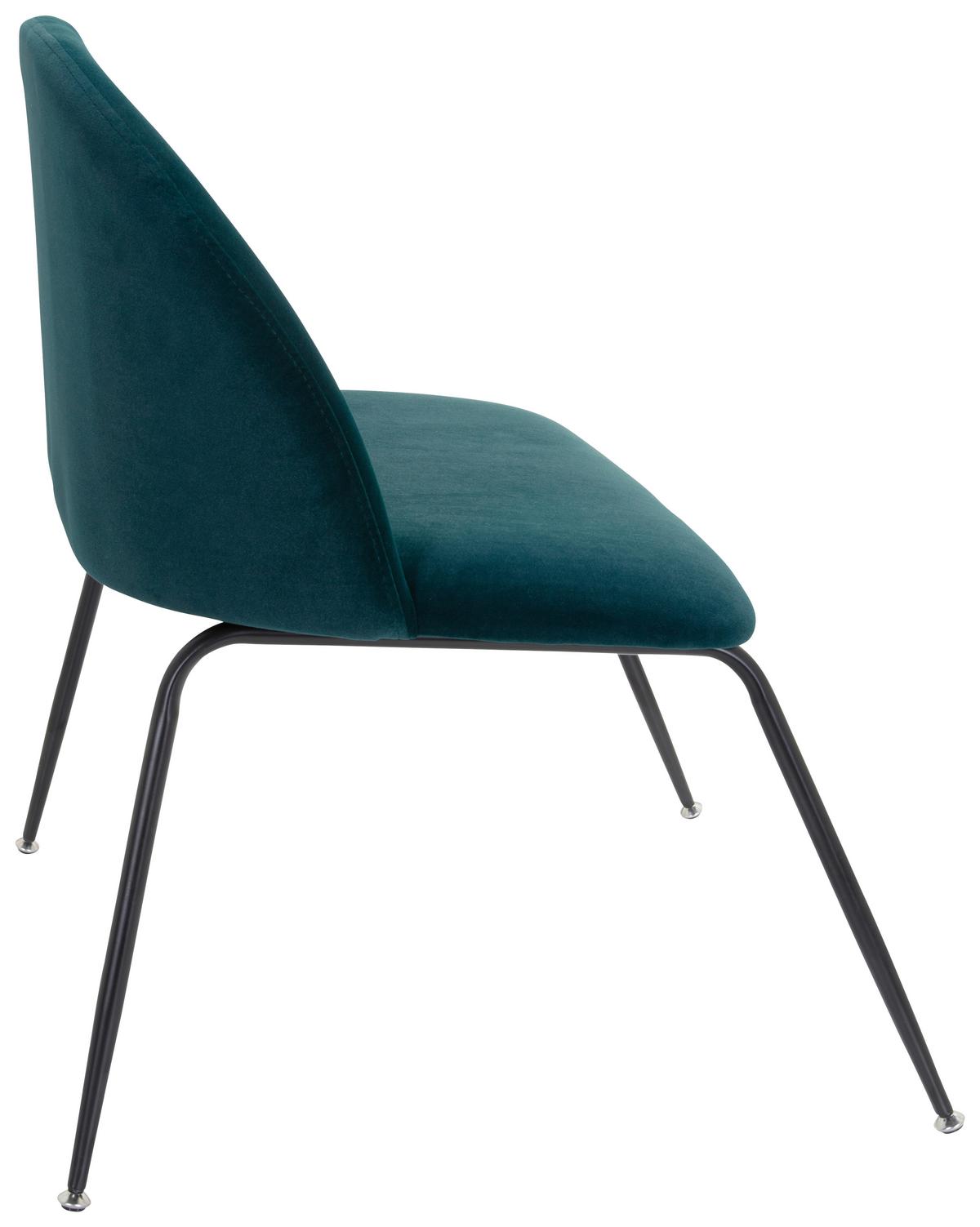 Stol Velvo, Barva Petroleja - barve petroleja/črna, Basics, kovina/tekstil (72/80/65cm) - MID.YOU