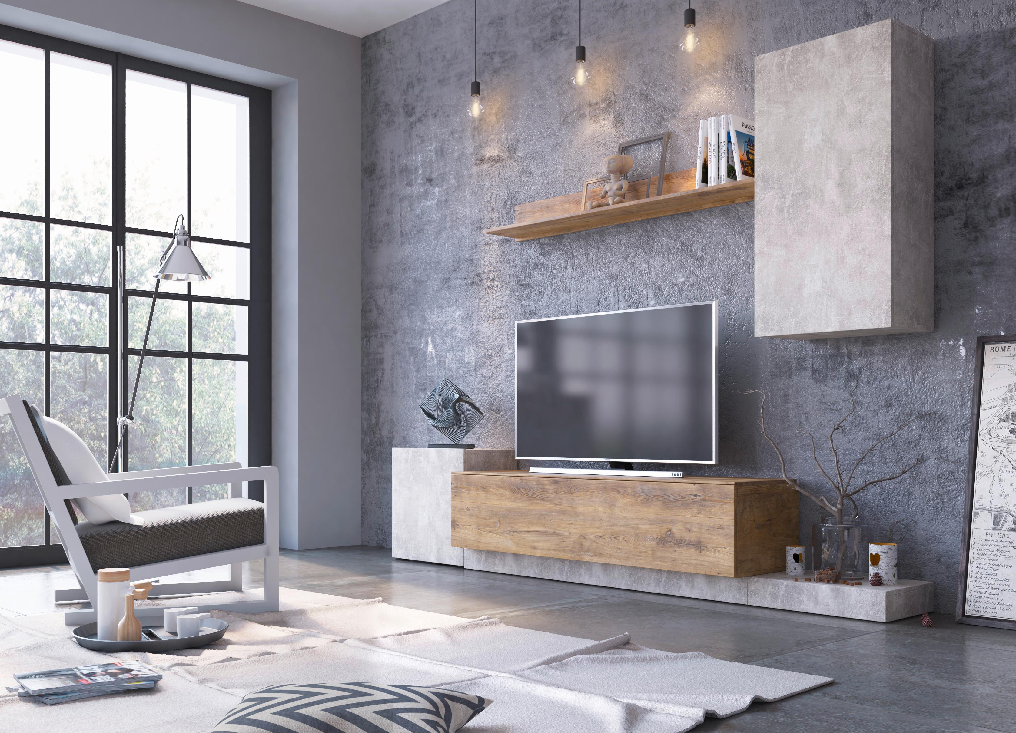 Regal Rimini - crna, Moderno, pločasti materijal (253,9/196,3/42cm) - Modern Living