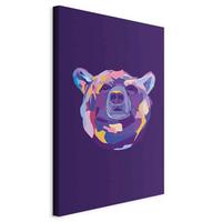 Slika Na Platnu Colorful Bear - vijolična, Basics, tekstil/leseni material (40/60/1,2cm) - artgeist