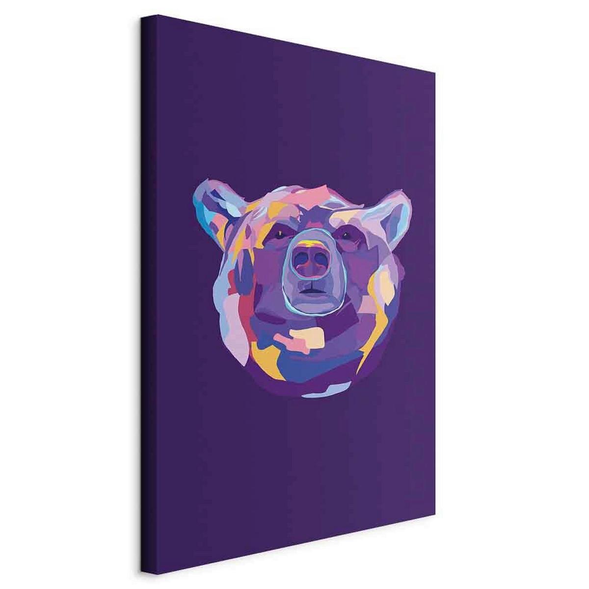 Slika Na Platnu Colorful Bear - vijolična, Basics, tekstil/leseni material (40/60/1,2cm) - artgeist