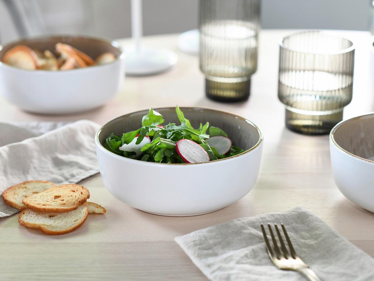 Kombinirani Servis Nordic Fjord Sand, 16-Delni - bela/bež, Basics, keramika - Creatable