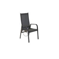 Vrtni Stol Alassio, 2 Kos - siva/barve grafita, Moderno, kovina/tekstil (56/109,5/76cm) - Gardenson