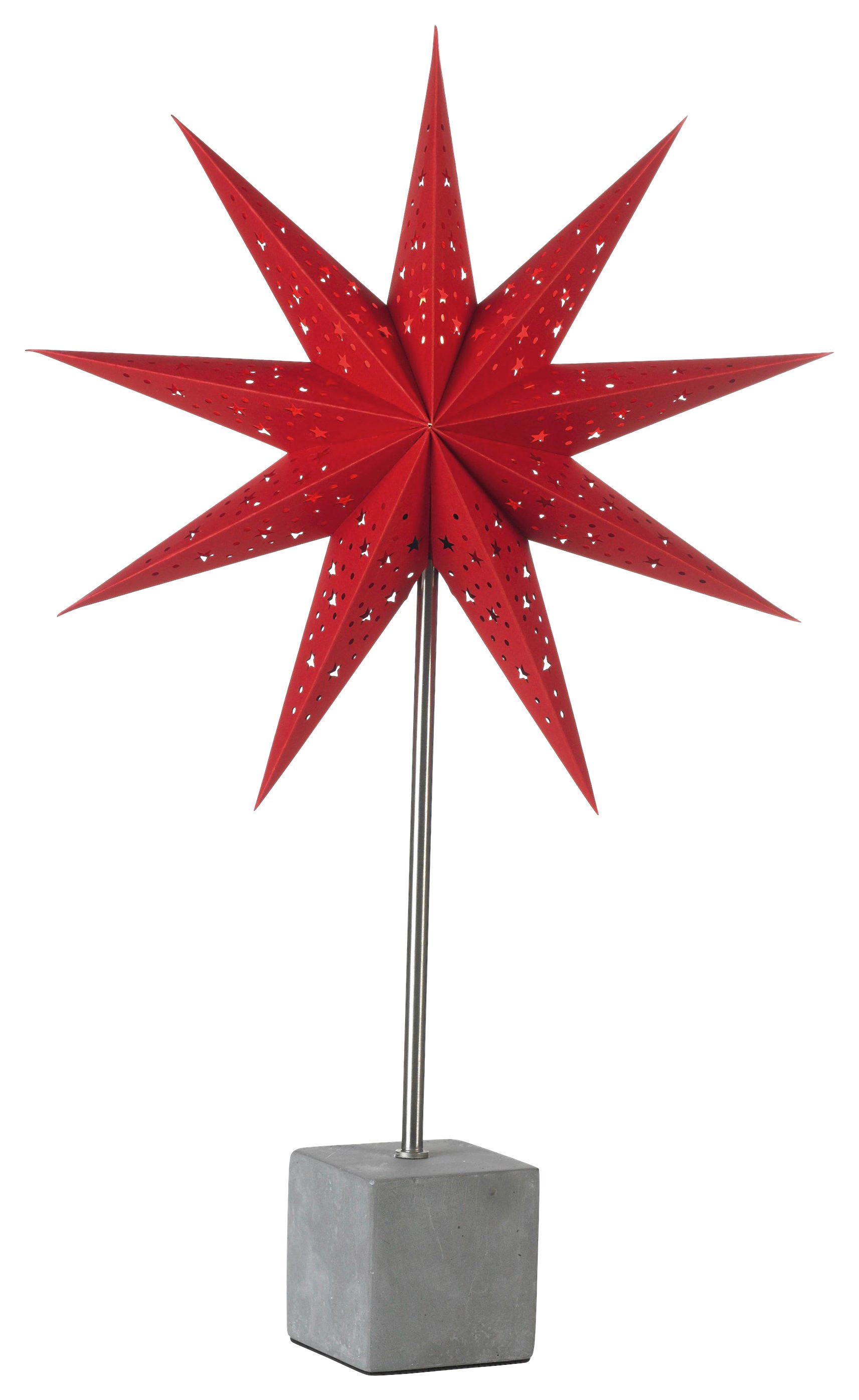 Dekostern Hard Tablestar Kirschrot max. 25 Watt - Kirschrot, Basics, Papier/Stein (17/35/58cm) - Markslöjd