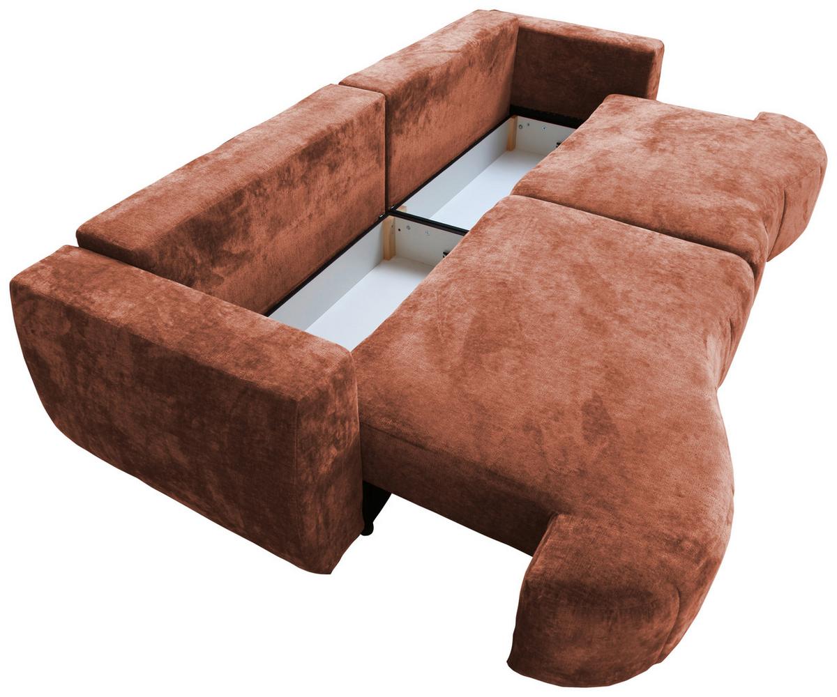 Mega Sofa Berg - boje hrđe/crna, Trend, tekstil/plastika (292/71-99/127cm) - Modern Living