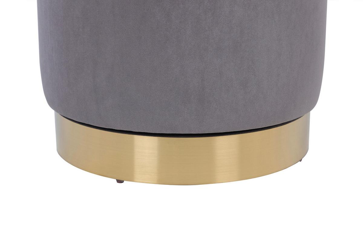 DREHHOCKER VIKTOR 125 - Goldfarben/Grau, Design, Textil/Metall (52/68cm) - Kayoom