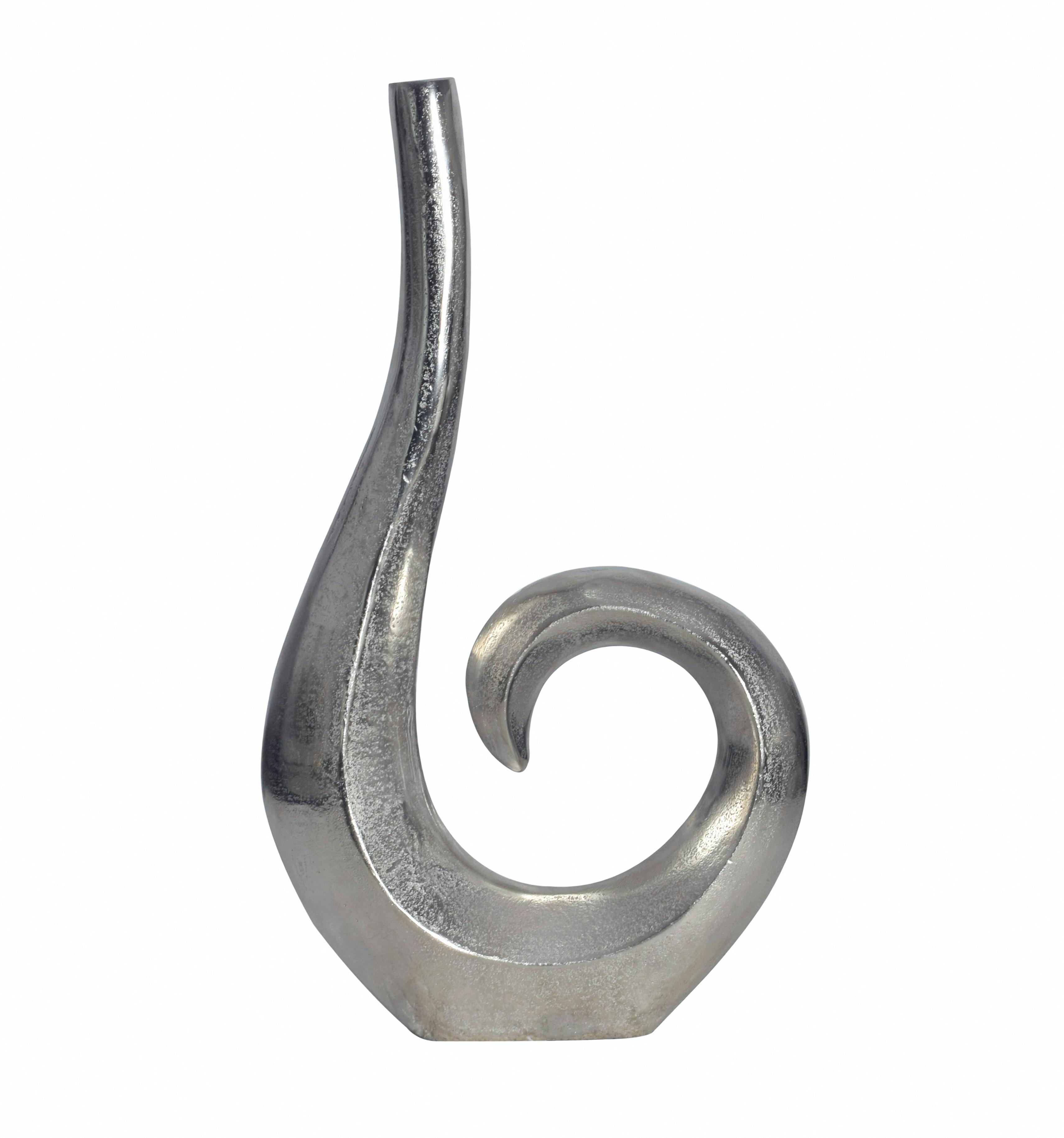 DEKOVASE DEKOVASE SPIRALE SILBER - Silberfarben, Design, Metall (26/47/8cm) - Livetastic