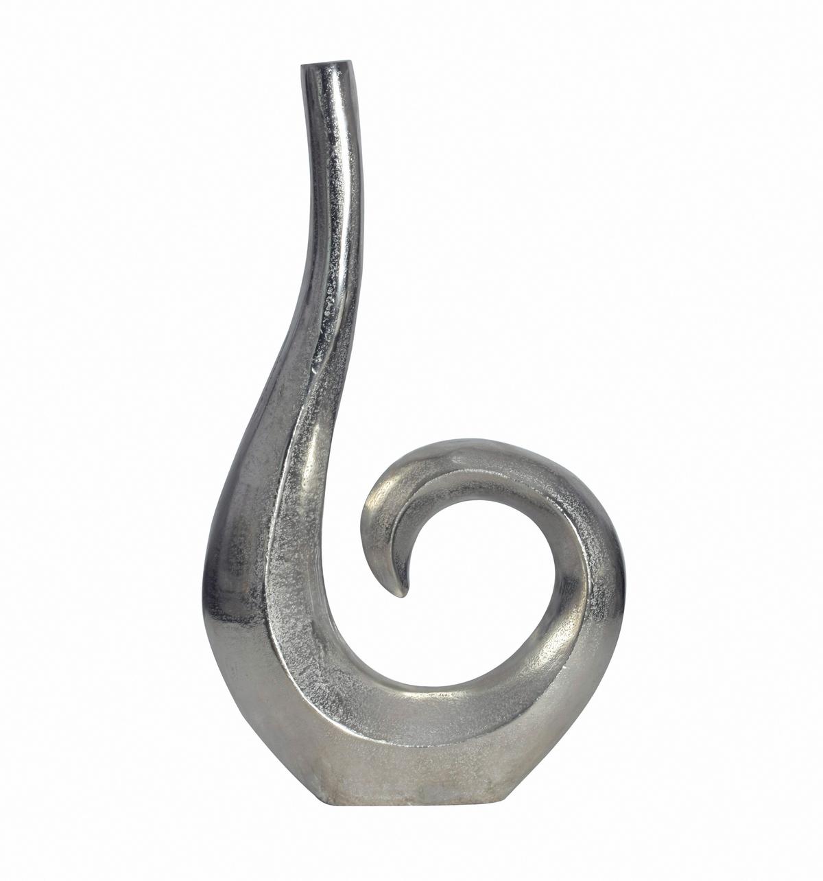 DEKOVASE DEKOVASE SPIRALE SILBER - Silberfarben, Design, Metall (26/47/8cm) - Livetastic