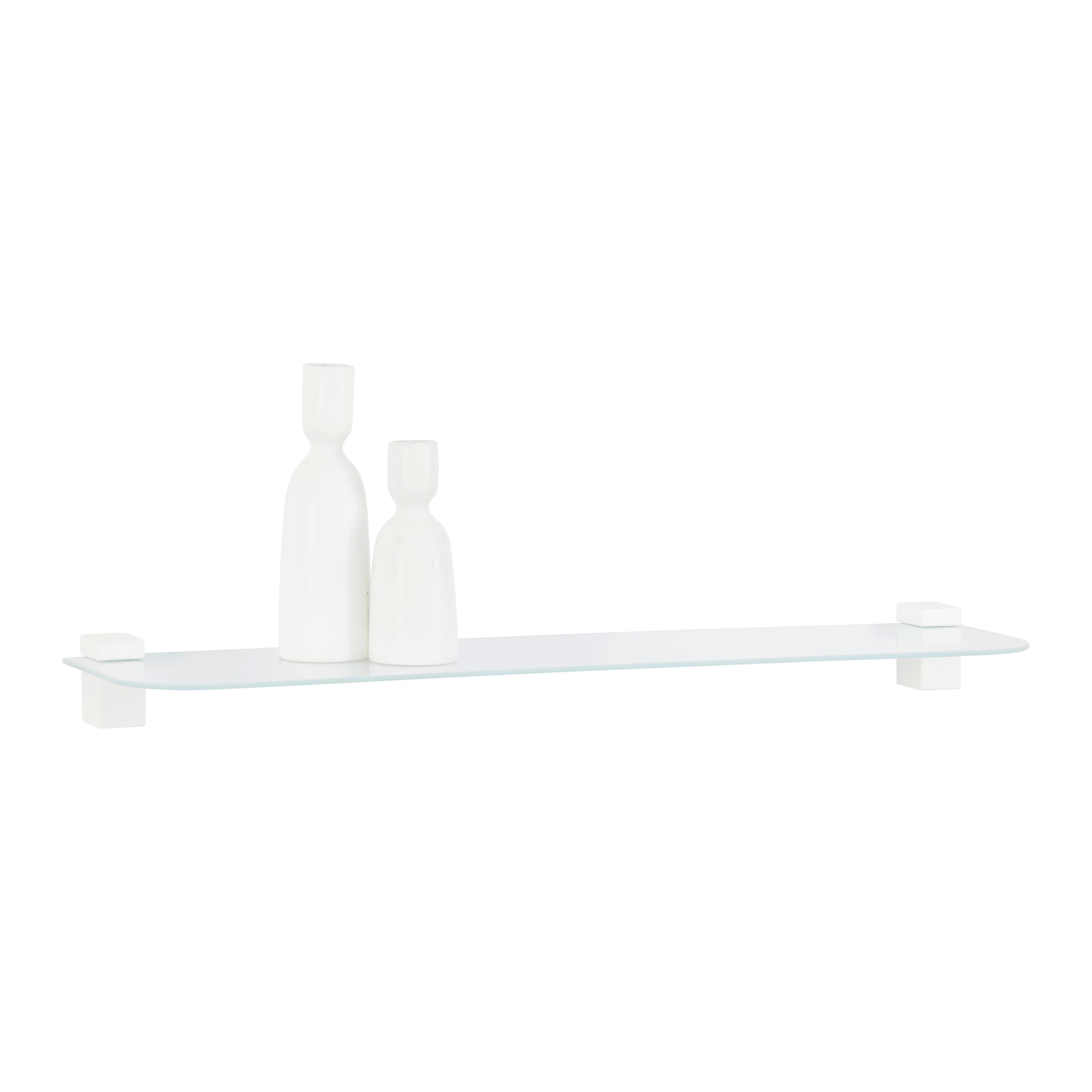 Glasablage Gerundet in Weiss - Weiss, Glas (60/0,4/15cm) - Mömax