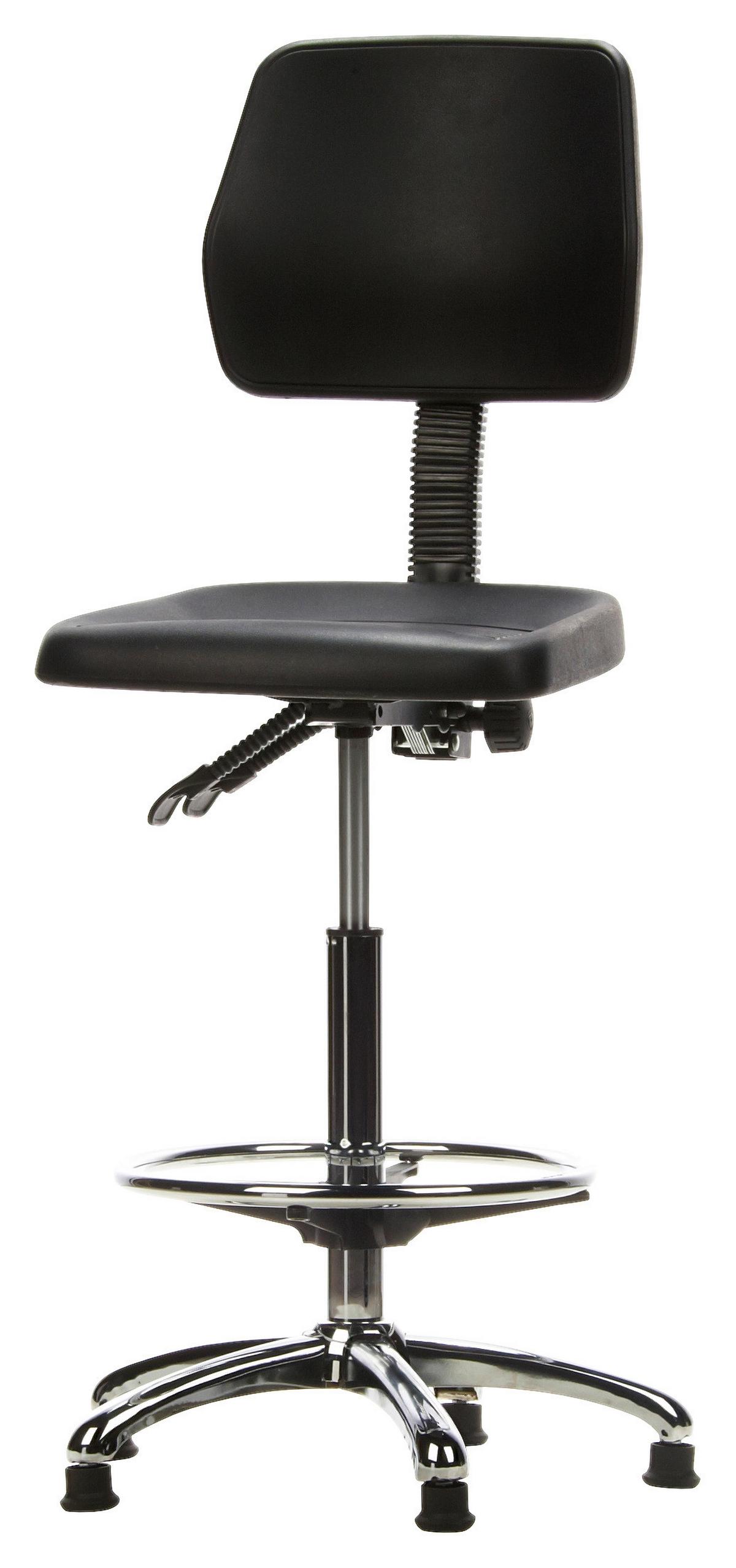 Bürohocker Top Work 11 Schwarz/Chromfarben - Chromfarben/Schwarz, MODERN, Kunststoff/Metall (42/129/40cm) - MID.YOU