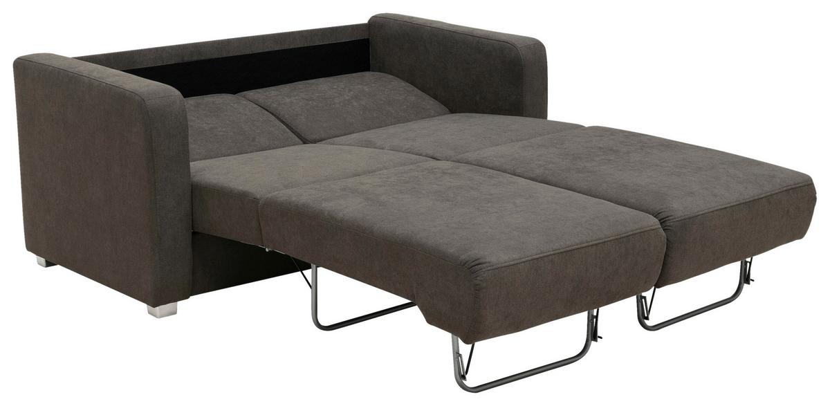 Schlafsofa Mia Dunkelbraun Mikrofaser - Chromfarben/Dunkelbraun, Basics, Kunststoff/Textil (159/88/87cm) - Livetastic
