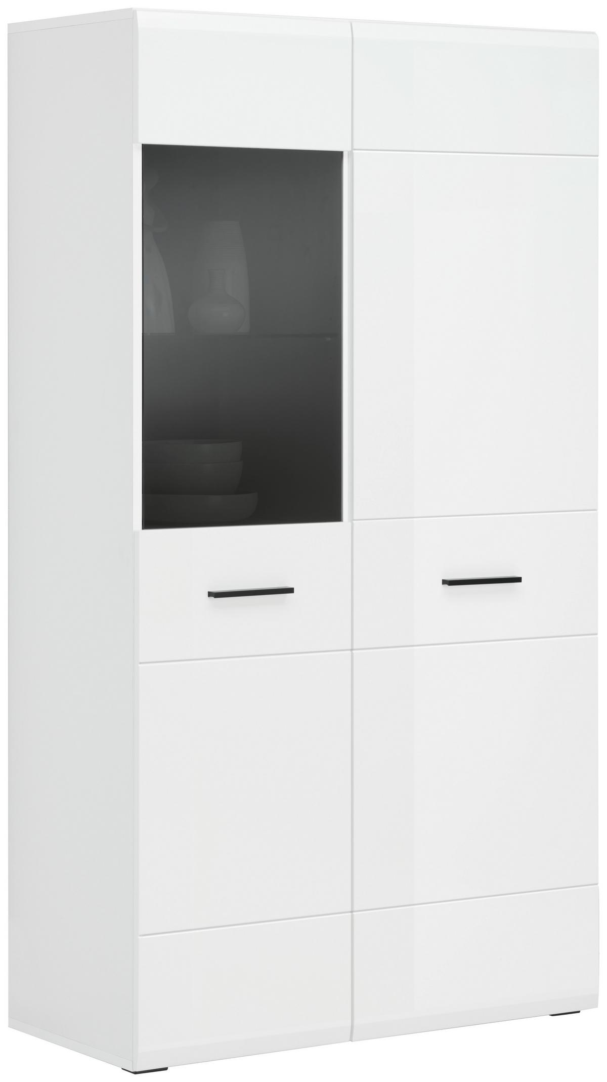 Vitrina Avanti, Antracit, Bela - bela/antracit, Moderno, umetna masa/steklo (90/164/41cm) - Hom`in