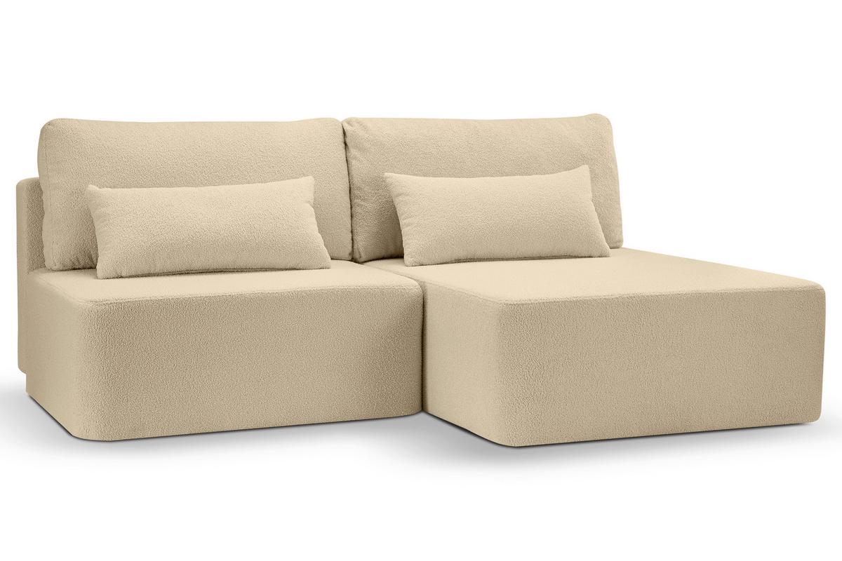 Ecksofa Amsterix Beige Schlaffunktion - Beige/Schwarz, Basics, Holz/Kunststoff (213/158cm) - MID.YOU