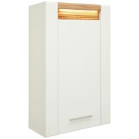 Hängeelement in Weiß Hochglanz - Chromfarben/Eichefarben, MODERN, Holzwerkstoff/Metall (60/98,5/30cm) - Mömax