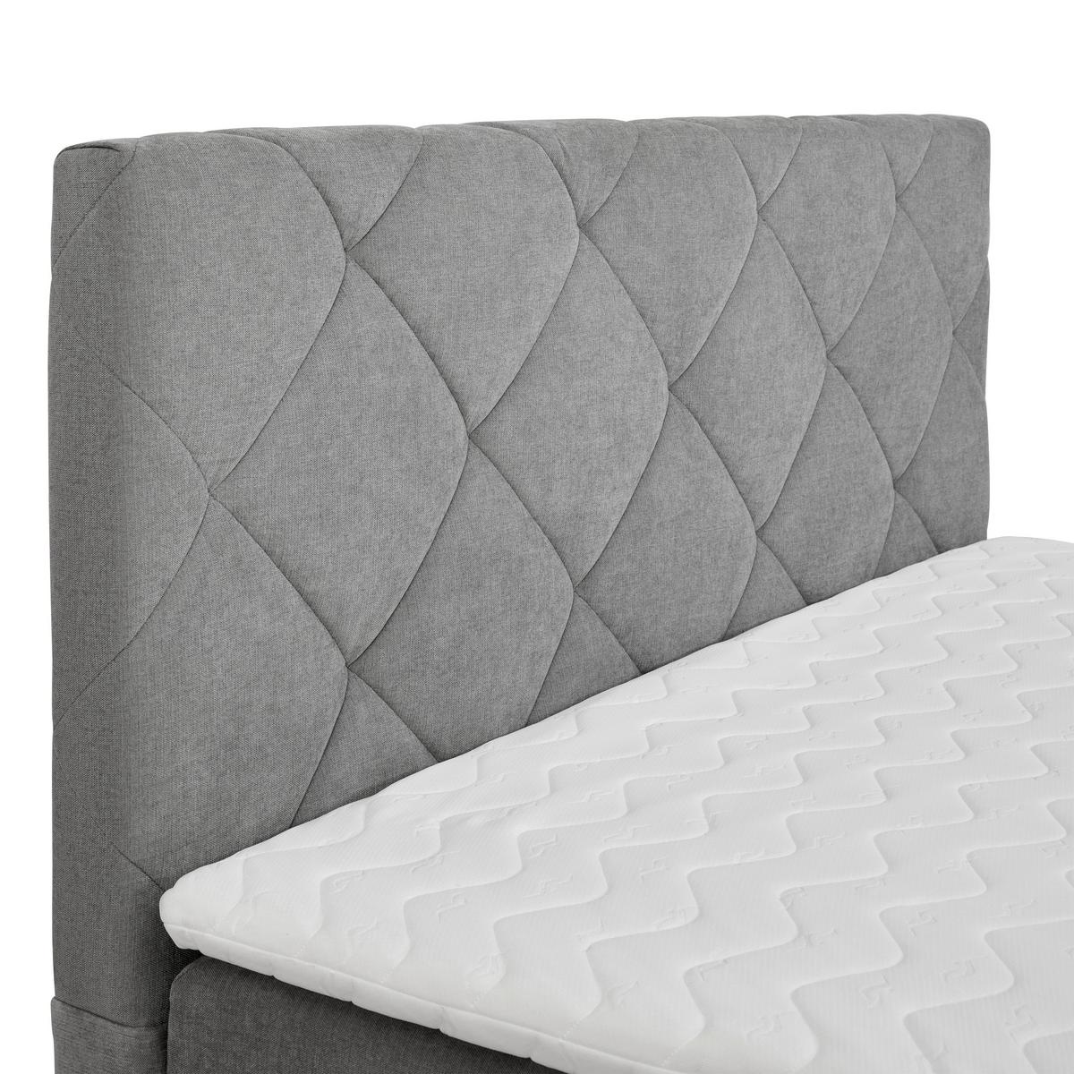 Boxbett Wind Grau ca. 160x200cm - Schwarz/Grau, KONVENTIONELL, Textil/Metall (160/200cm) - Mömax