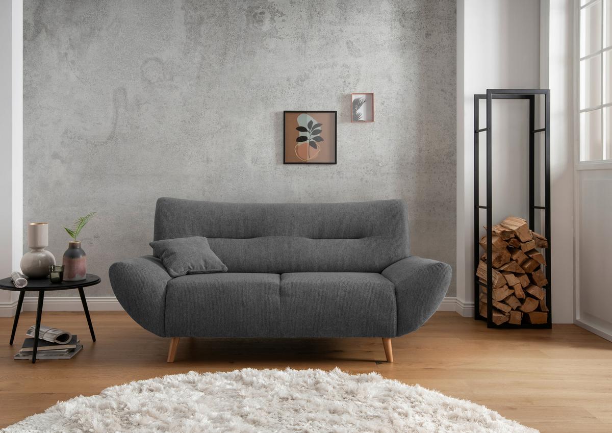 2-Sitzer-Sofa Drago Anthrazit Chenille - Wildeiche/Anthrazit, MODERN, Holz/Textil (173/81/90cm) - MID.YOU
