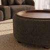 SOFFBORD KIRA - brun/svart, Modern, trä/textil (86/86/43cm) - Bessagi Home