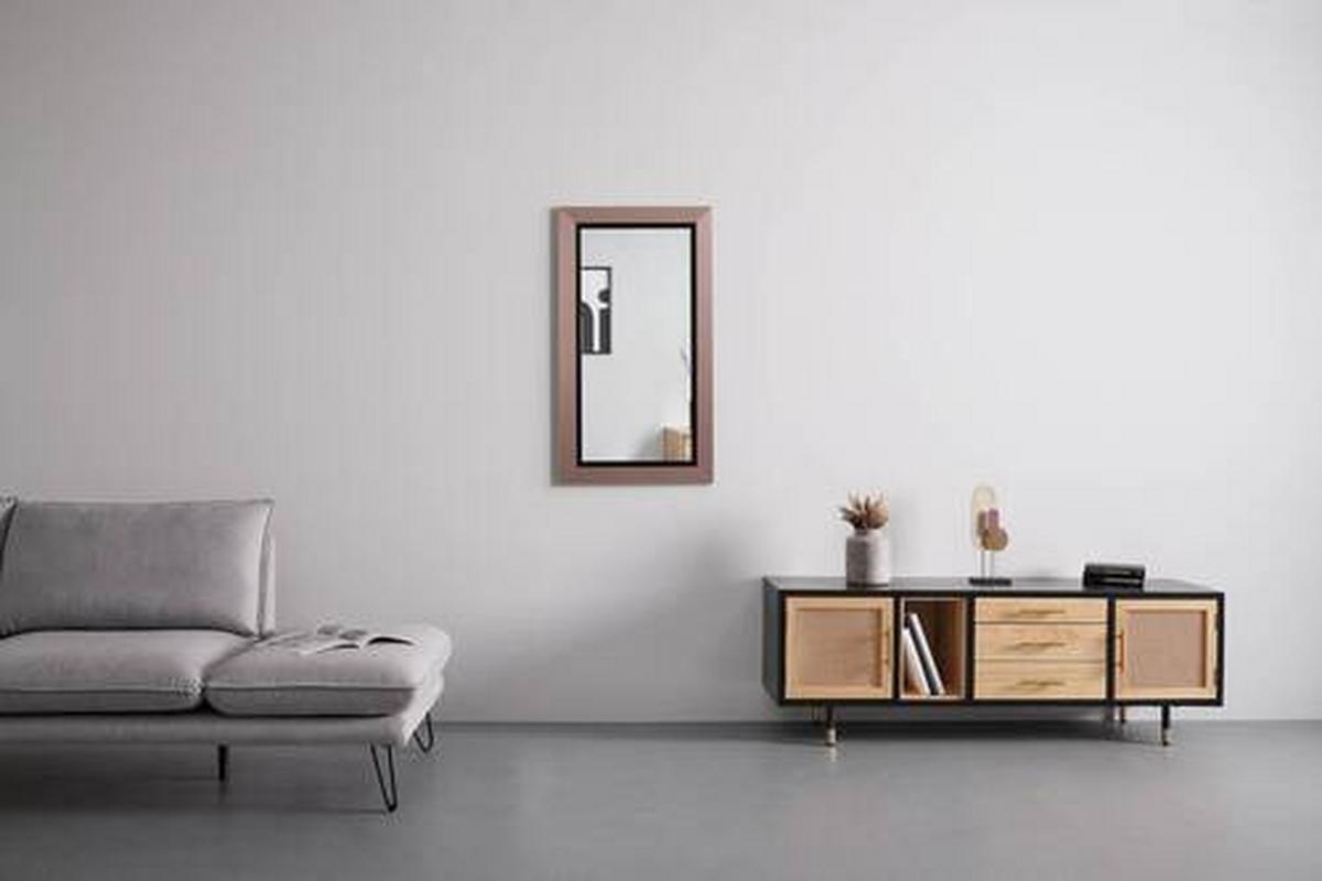 Wandspiegel Rose in Rosa - Rosa, Modern, Glas/Holzwerkstoff (55/100cm) - Mömax