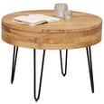 Couchtisch aus Akazie massiv - Schwarz/Akaziefarben, LIFESTYLE, Holz/Metall (70/50/70cm) - Zandiara Couchtisch aus Akazie massiv - Schwarz/Akaziefarben, LIFESTYLE, Holz/Metall (70/50/70cm) - Zandiara