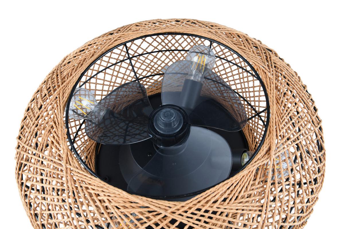 Deckenventilator Lillesand Schwarz max. 4 Watt - Transparent/Schwarz, Design, Kunststoff/Metall (50/50/21,5cm)