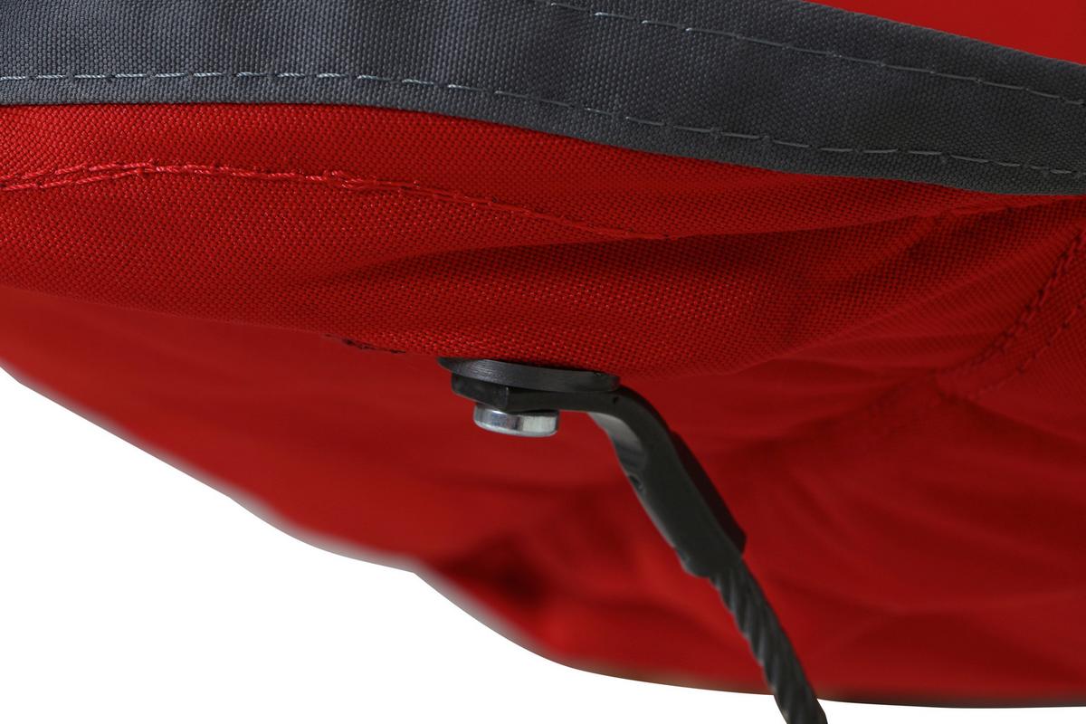 Hängematte Bahia ca. 105x305 cm Rot/Grau - Dunkelgrau/Rot, KONVENTIONELL, Textil/Metall (105/104/305cm) - Siena Garden