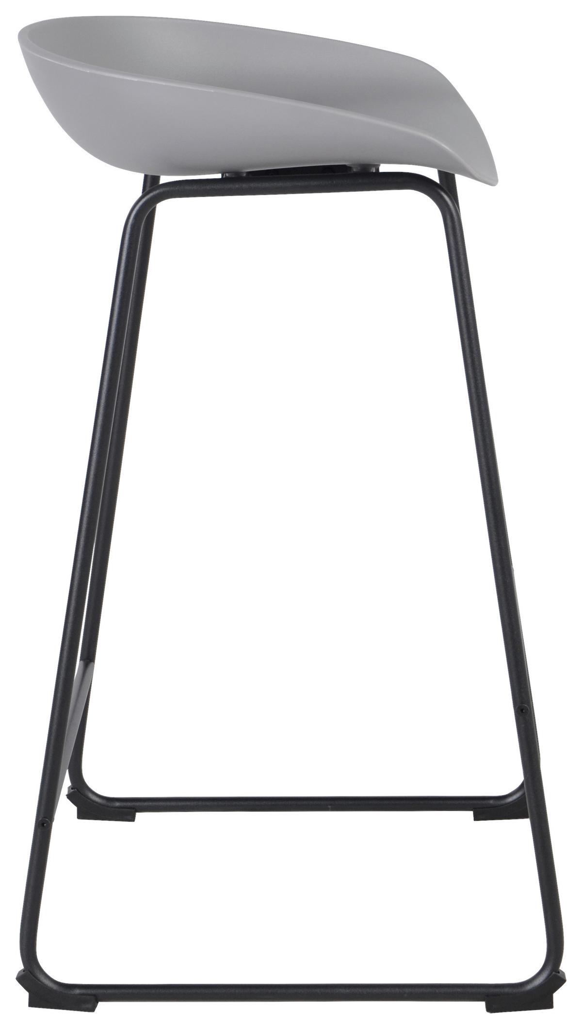 Barhocker Vegas Grau/Schwarz - Schwarz/Grau, Modern, Kunststoff/Metall (47/84/48cm) - Based
