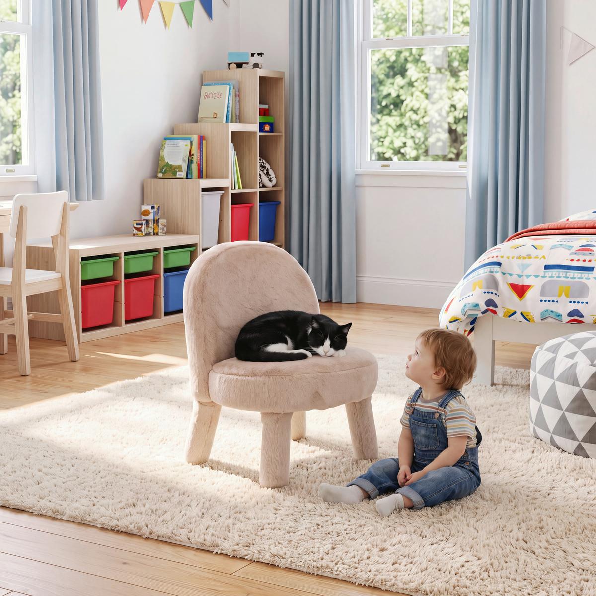 Kinderstuhl Corto Beige - Beige, MODERN, Holz/Textil (39/48/44cm) - Mömax