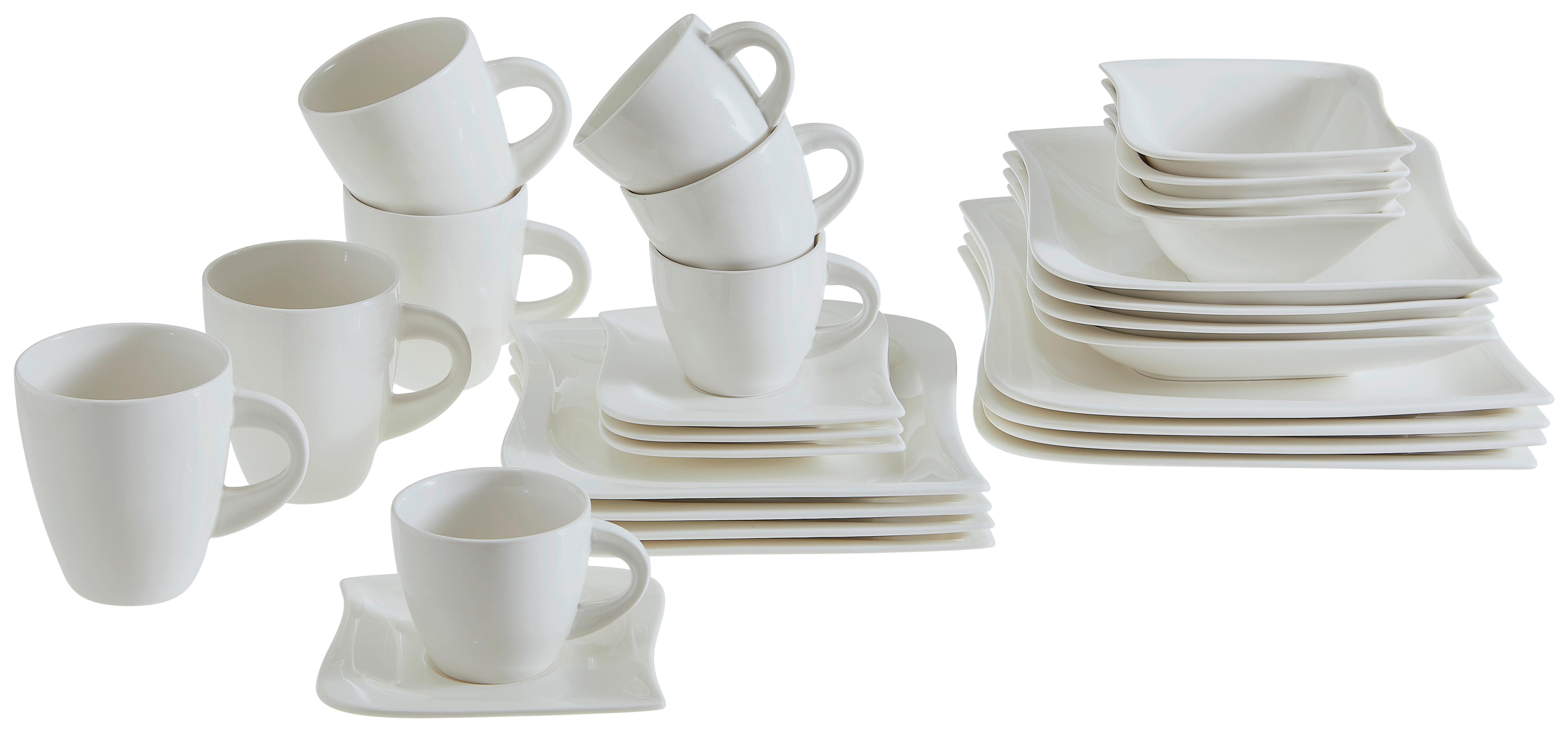 SERWIS OBIADOWO-ŚNIADANIOWY LA MUSICA - biały, Konventionell, ceramika - Novel